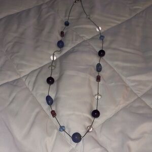 Ann Taylor Blue and Purple Beaded Necklace